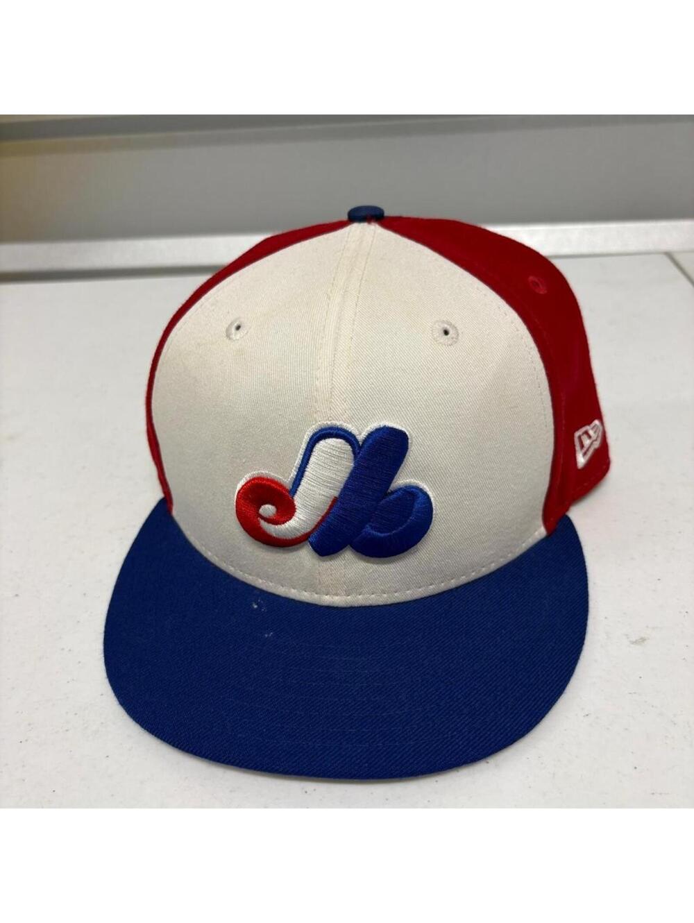 Montreal Expos New Era Cooperstown Collection Fitted Hat Size 7 5/8 Blue Red